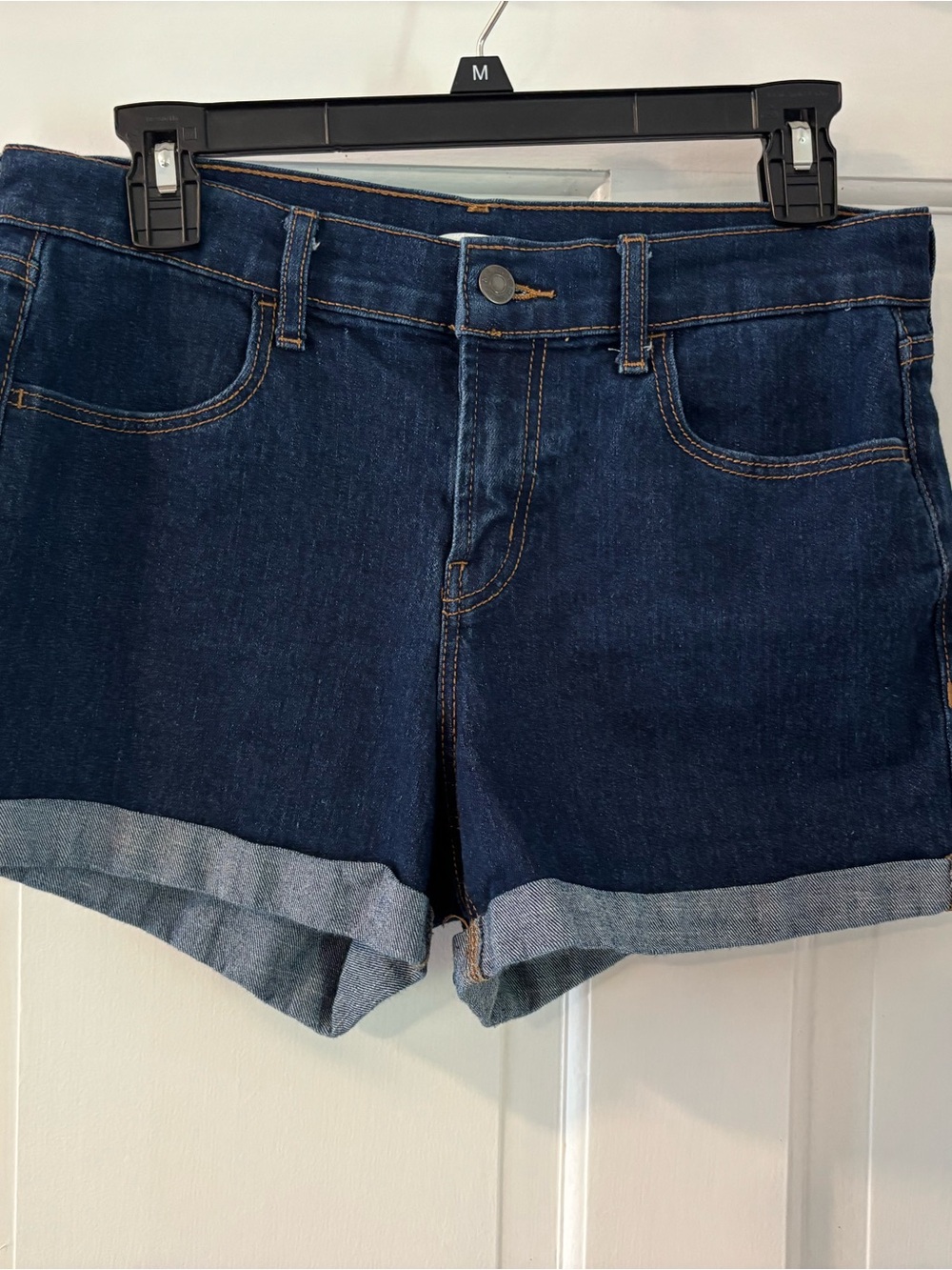 Old Navy Dark Blue Denim Rolled Hem Women's Shorts